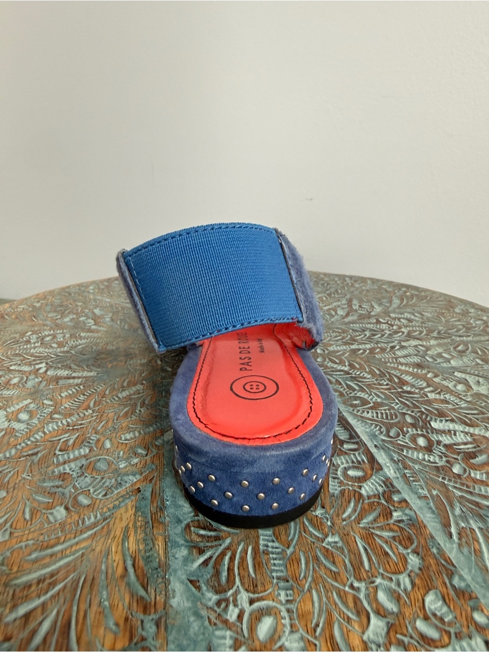 New! Pas De Rouge Janet pointed toe blue suede slingbacks size 38 - Picture 8 of 14